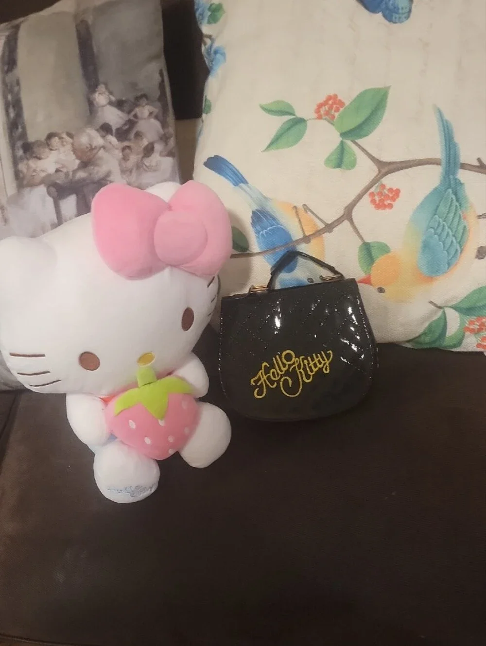 Hello Kitty Black Mini Purse with Gold Bow Accent